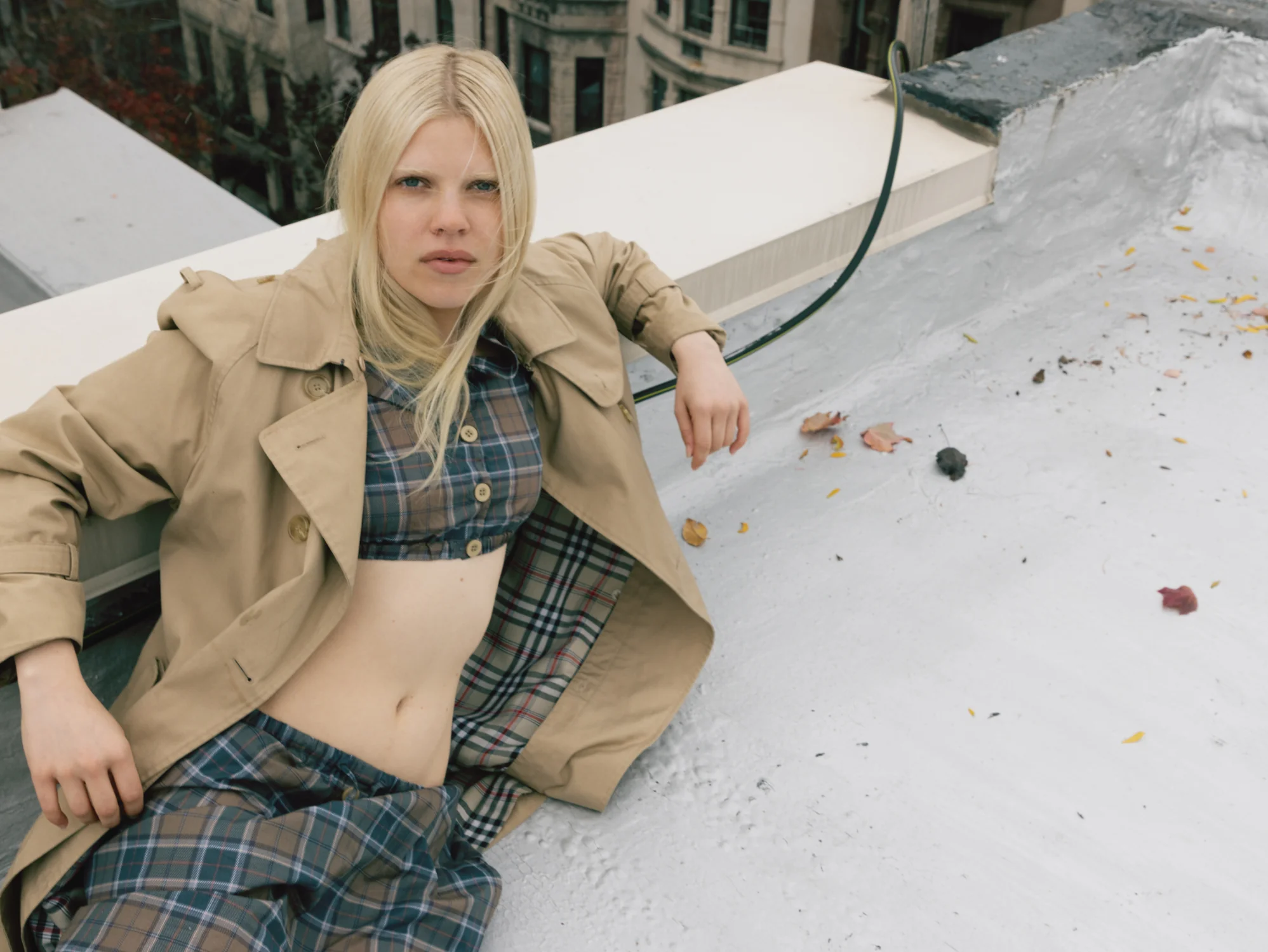 Plaid Cropped Blouse - Webnetwoks