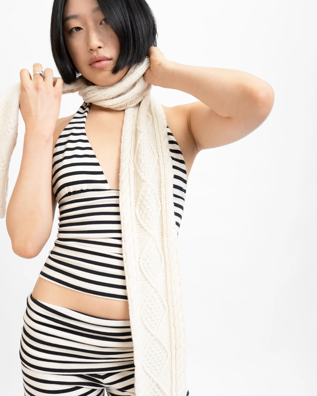 Cable Knit Skinny Scarf - Webnetwoks