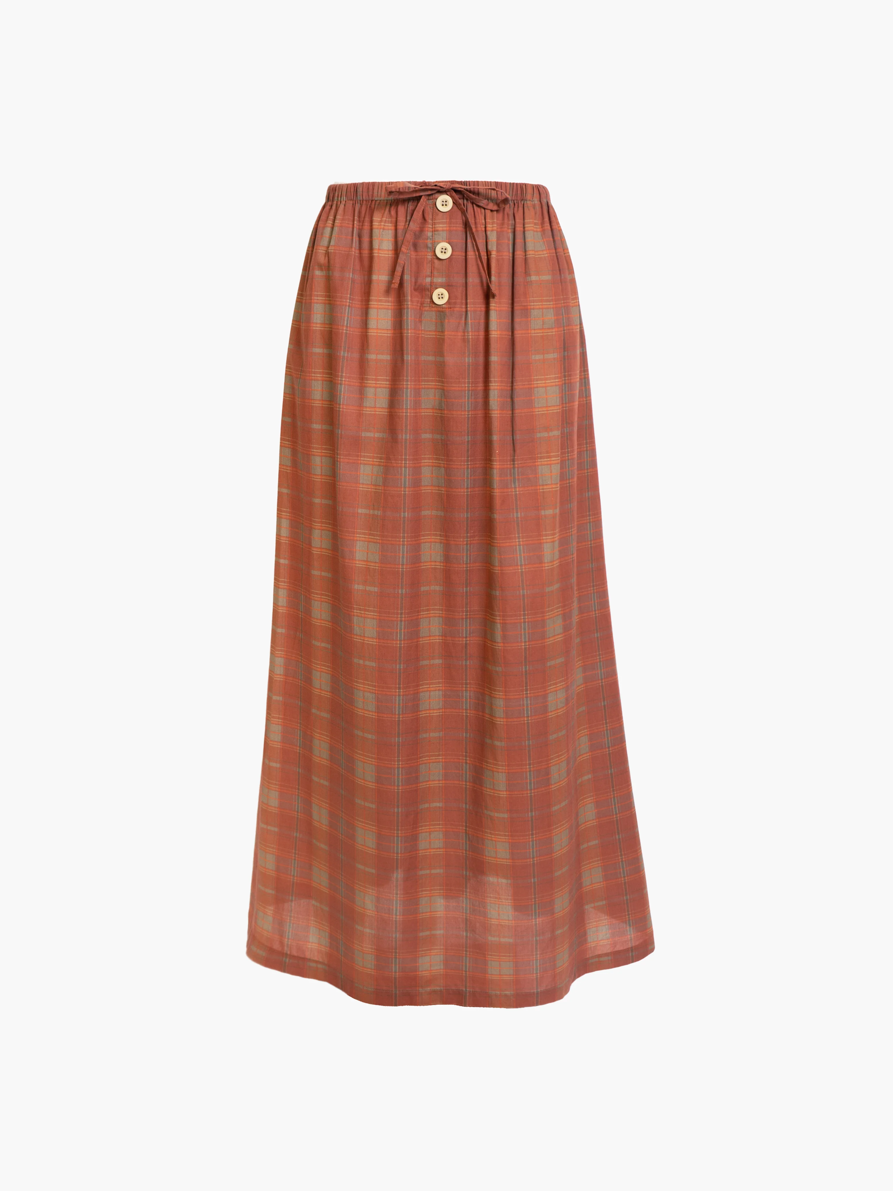Plaid Maxi Skirt - Webnetwoks