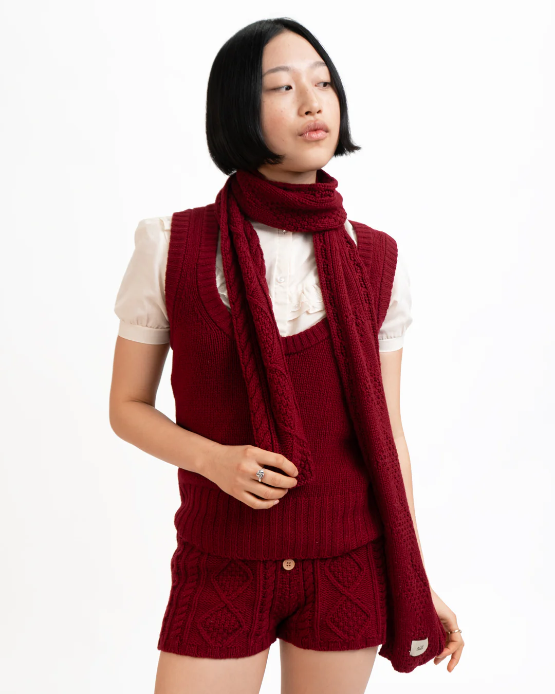 Cable Knit Skinny Scarf - Webnetwoks