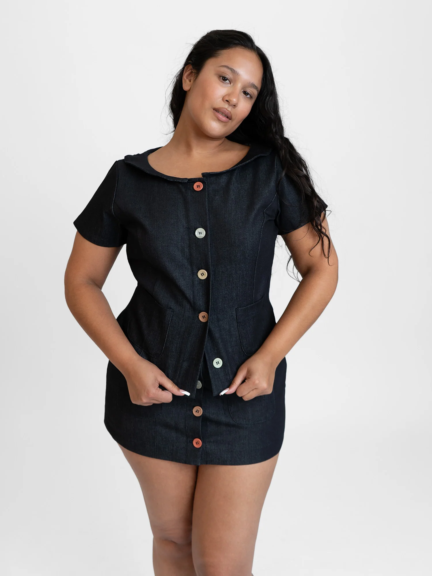 Button Suit Mini Skirt - Webnetwoks