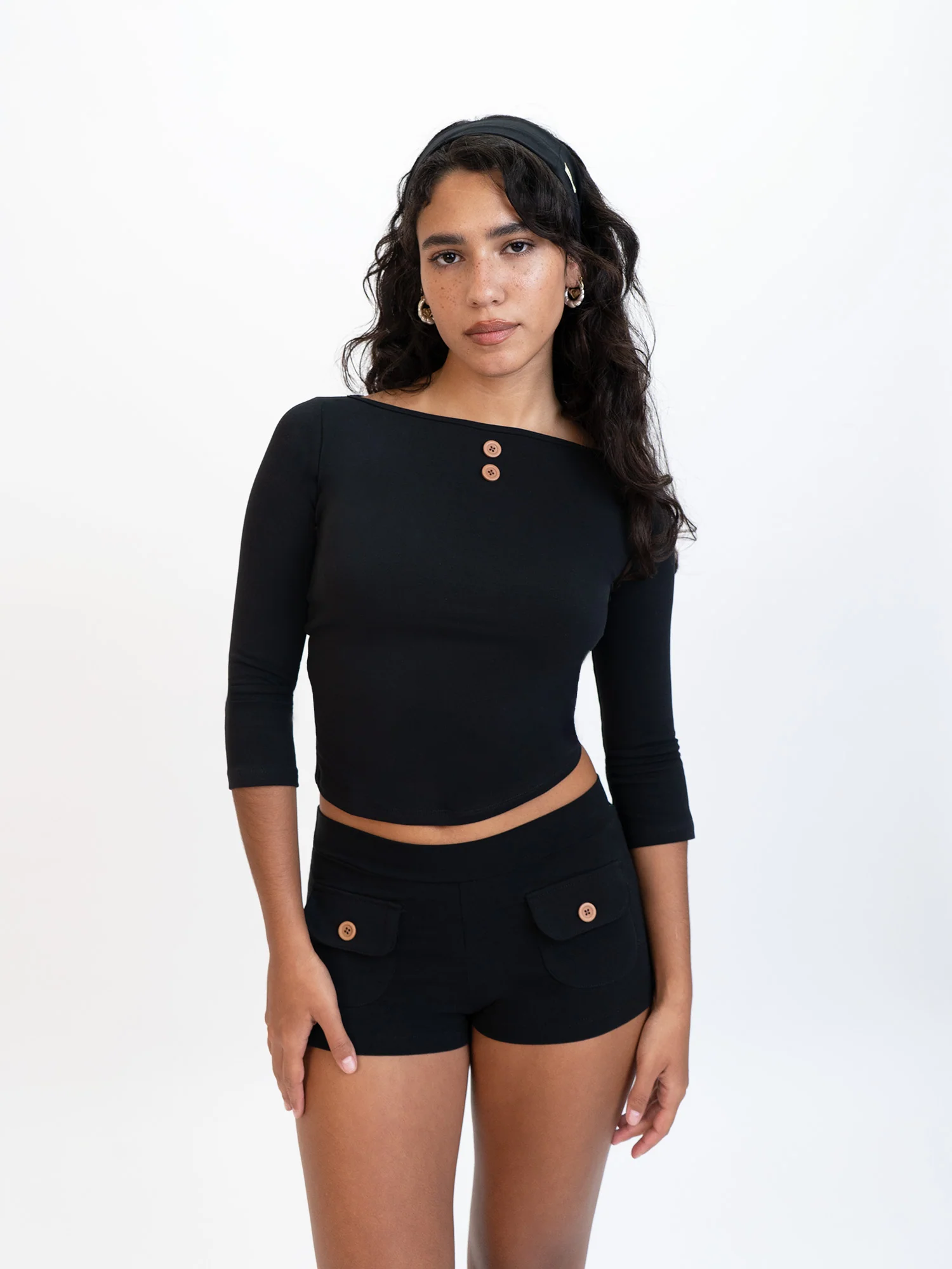 3/4 Sleeve Boat Neck Top - Webnetwoks