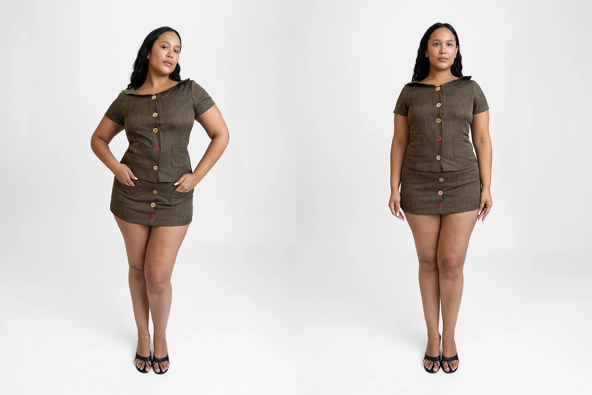 Button Suit Mini Skirt - Webnetwoks