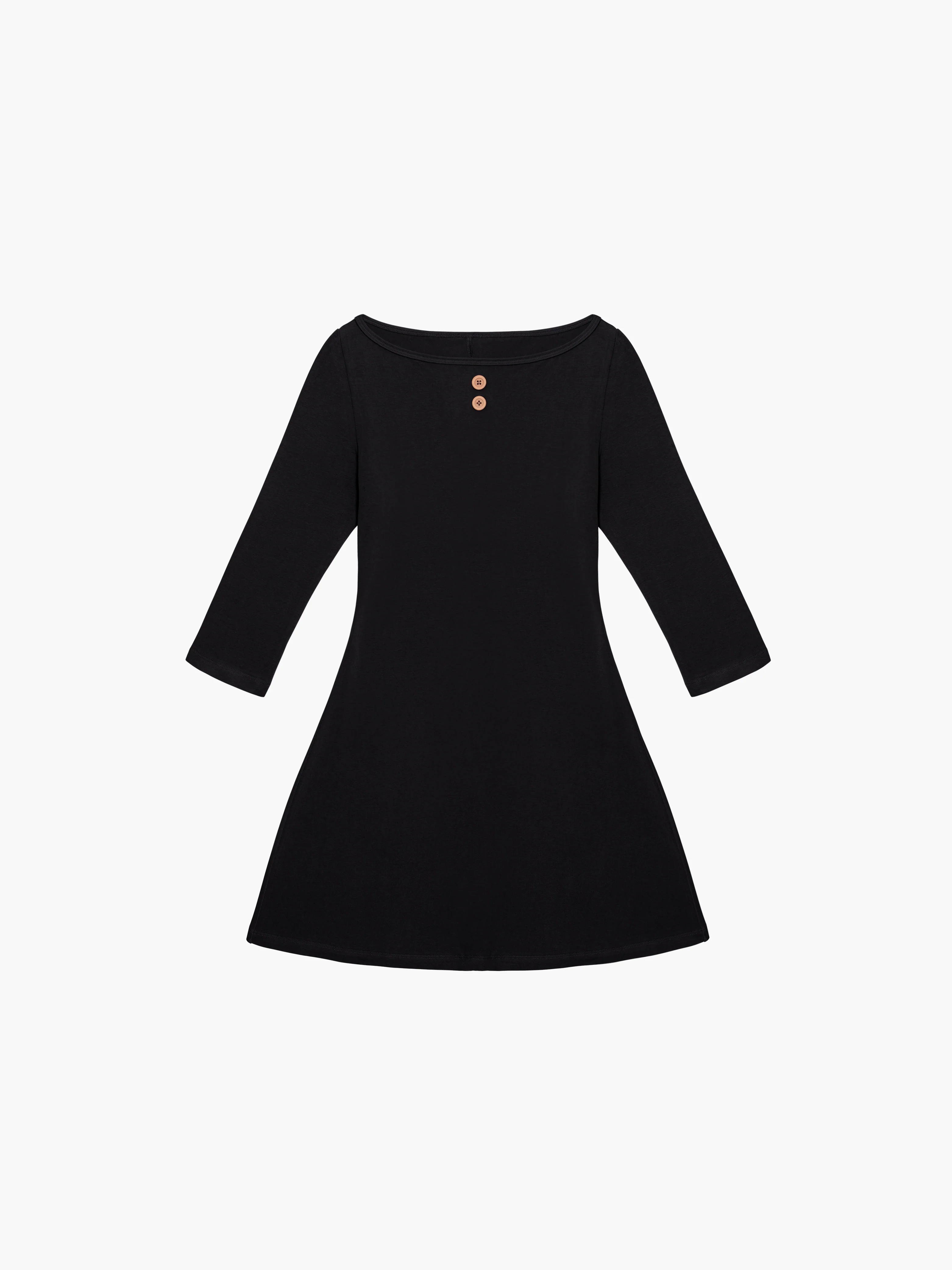 3/4 Sleeve Boat Neck Dress - Webnetwoks