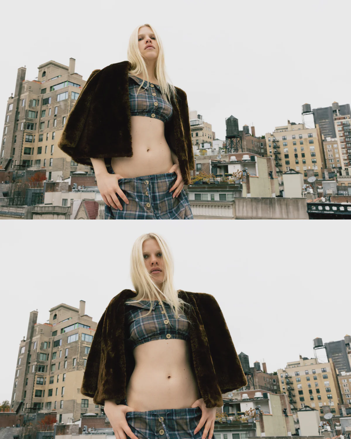 Plaid Cropped Blouse - Webnetwoks