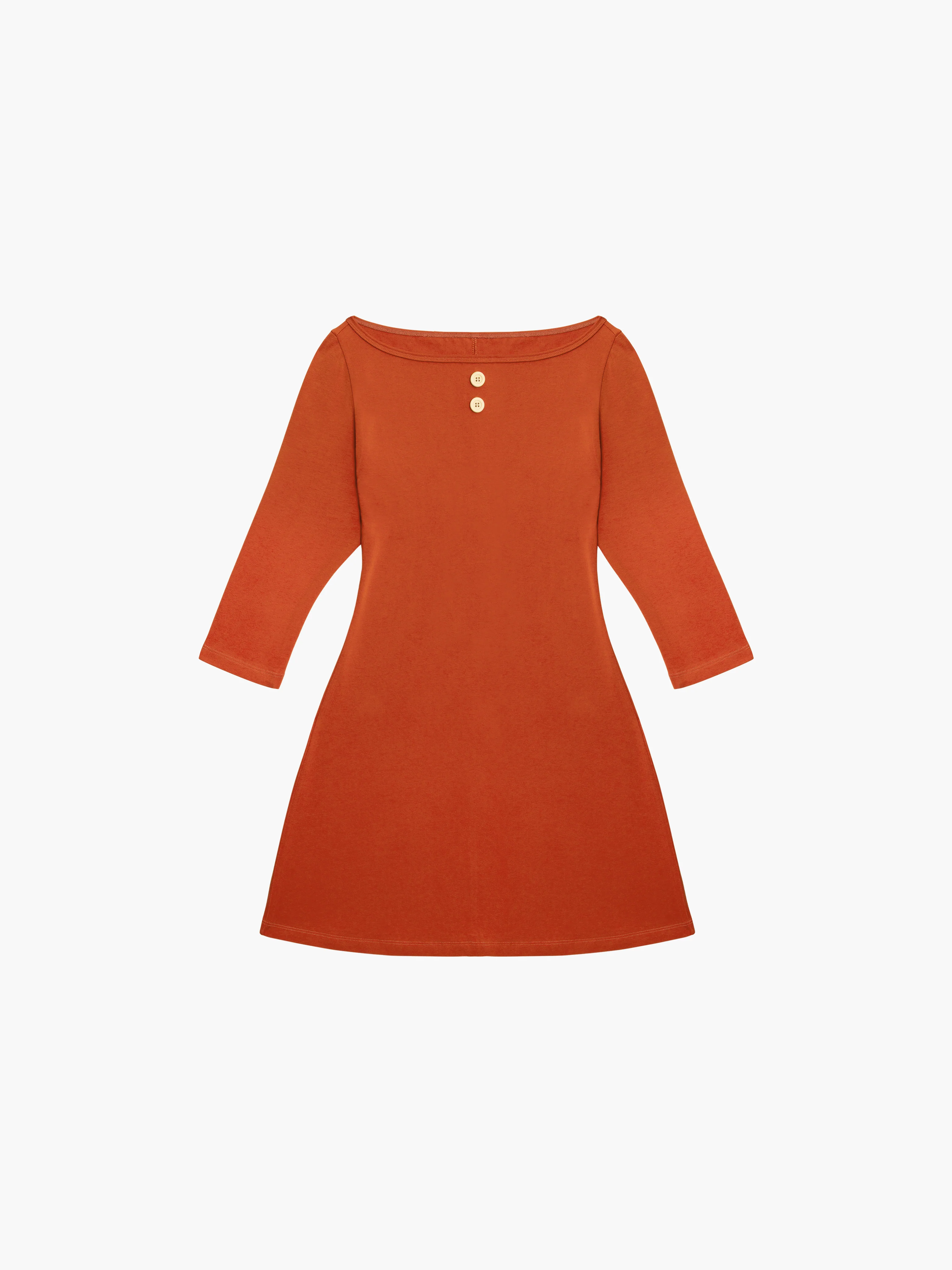 3/4 Sleeve Boat Neck Dress - Webnetwoks