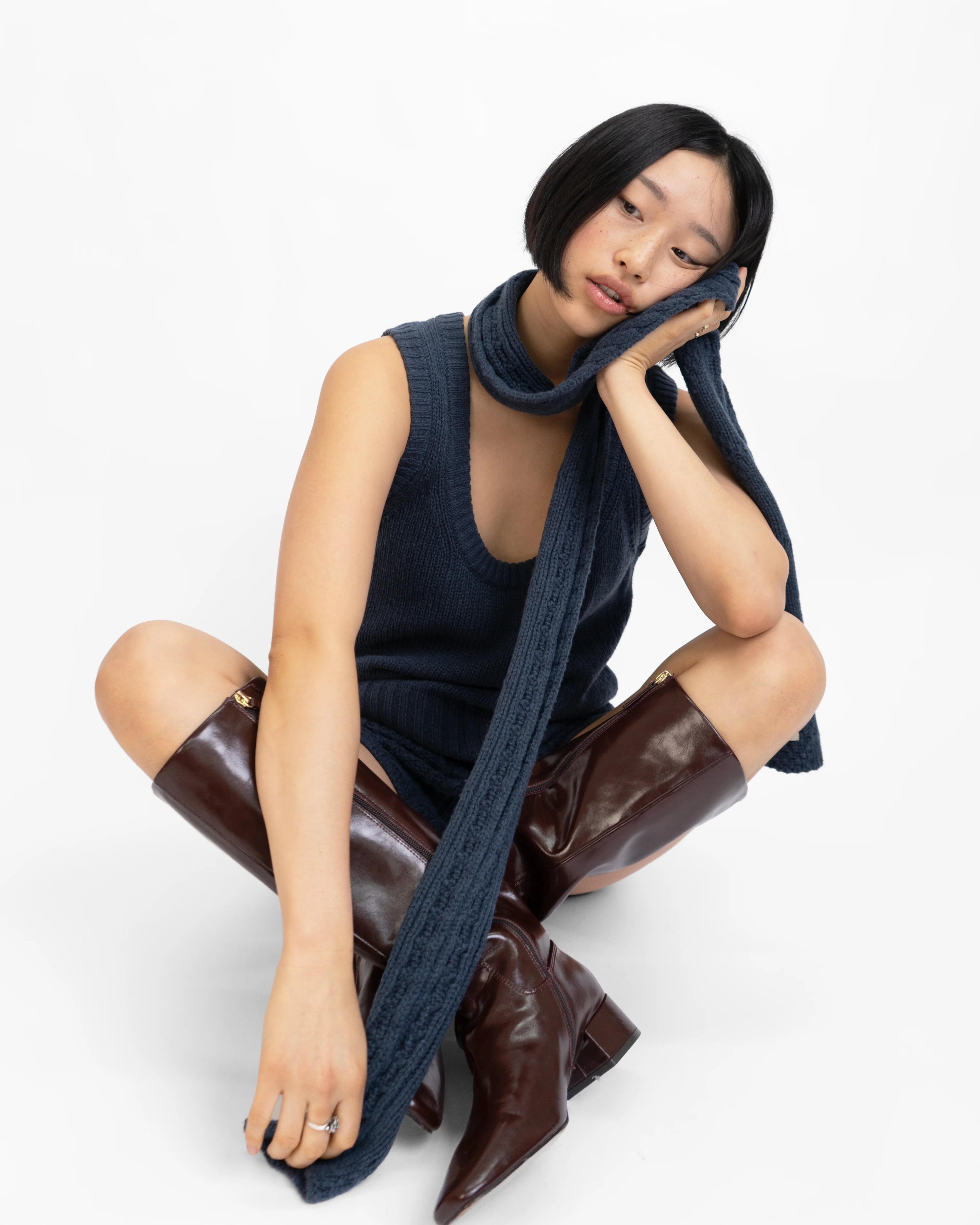 Cable Knit Skinny Scarf - Webnetwoks