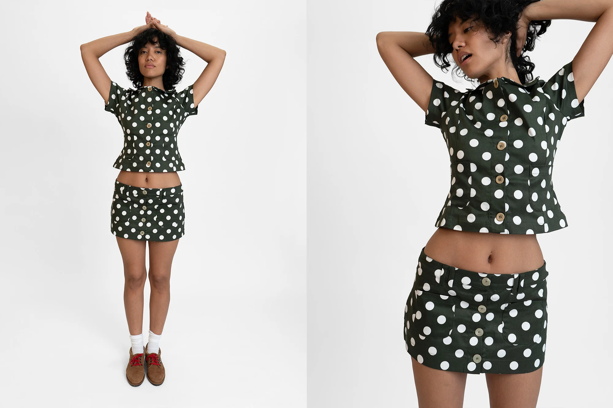 Button Suit Mini Skirt - Webnetwoks